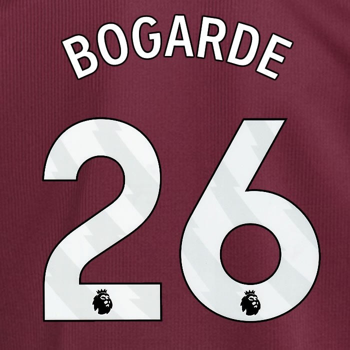 2024 2025 ASTON VILLA BOGARDE 26 OFFICIAL WHITE HOME PLAYER SIZE NAMESET