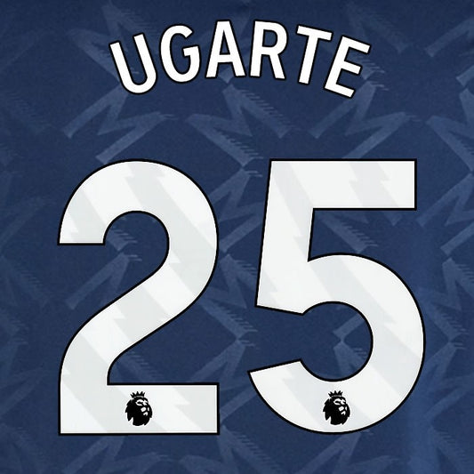 2024 2025 MANCHESTER UNITED UGARTE 25 AWAY WHITE PLAYER SIZE NAMESET