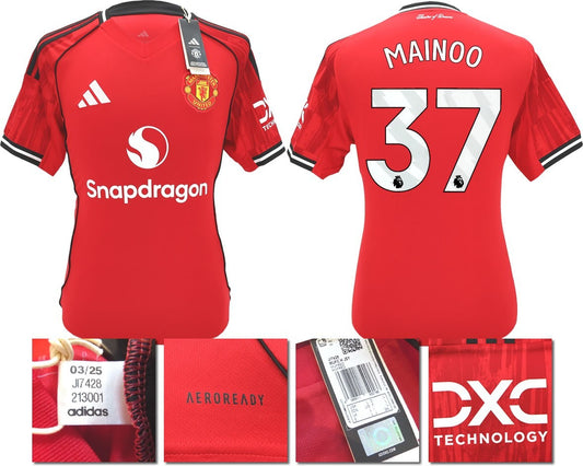 BNWT 2025 2026 MANCHESTER UNITED ADIDAS HOME SHIRT MAINOO 37