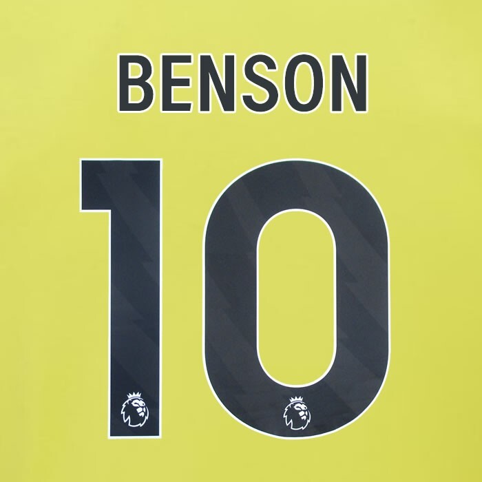 2023 2024 BURNLEY BENSON 10 OFFICIAL BLACK AWAY PLAYER SIZE NAMESET