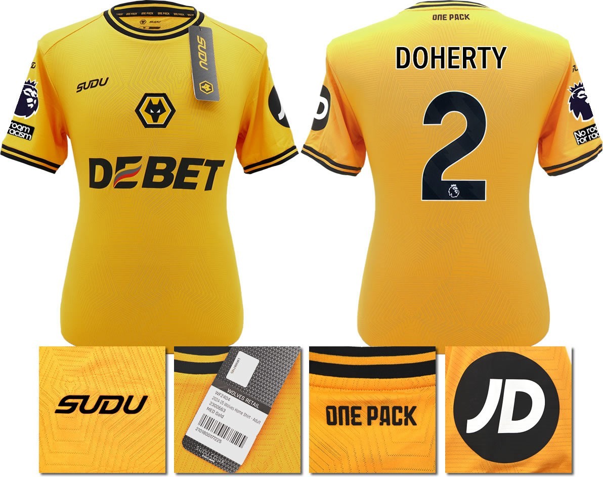 BNWT 2024 2025 WOLVES SUDU HOME SHIRT DOHERTY 2
