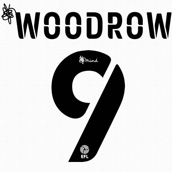 BARNSLEY 2020 2021 OFFICIAL WOODROW 9 AWAY PLAYER SIZE NAME SET