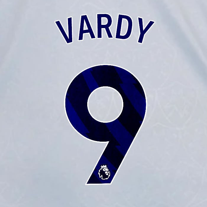 2024 2025 OFFICIAL LEICESTER CITY VARDY 9 BLUE 3RD PLAYER SIZE NAME SET