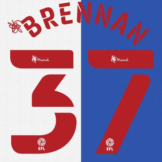 BLACKBURN 2020 2021 OFFICIAL BRENNAN 37 HOME PLAYER SIZE NAME SET