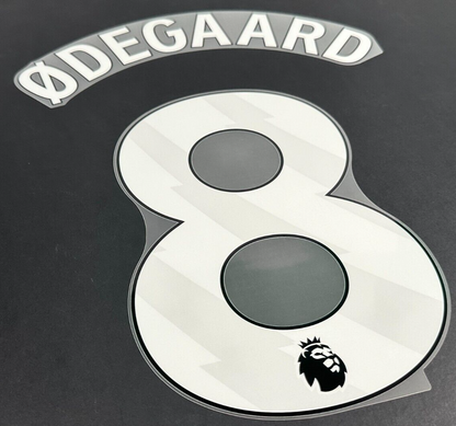ARSENAL 2024/25 ODEGAARD 8 OFFICIAL AVERY DENNISON WHITE PLAYER SIZE NAME SET