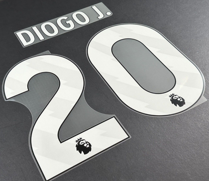 LIVERPOOL 2023/25 DIOGO J. 20 OFFICIAL AVERY DENNISON WHITE PLAYER SIZE NAME SET
