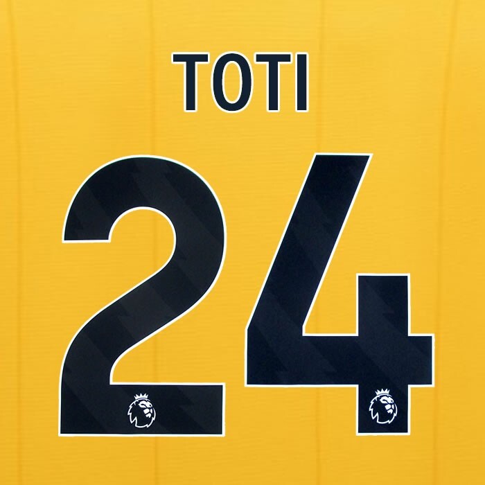 2023 2024 WOLVES HOME BLACK TOTI 24 OFFICIAL PLAYER SIZE NAMESET