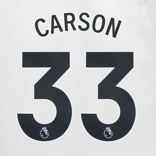 2023 2024 MAN CITY CARSON 33 BLACK AWAY PLAYER SIZE NAME SET