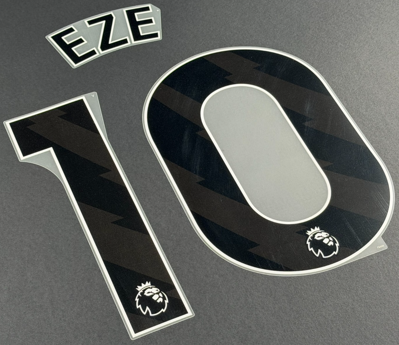 ARSENAL 2025/2026   EZE 10   OFFICIAL AVERY DENNISON BLACK PLAYER SIZE NAME SET