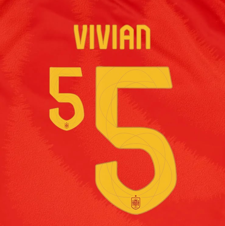 2024 2025 OFFICIAL SPAIN VIVIAN 5 HOME PLAYER SIZE NAMESET
