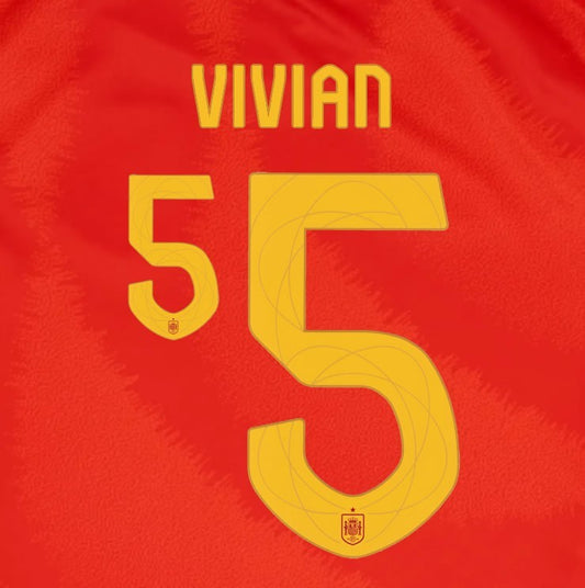 2024 2025 OFFICIAL SPAIN VIVIAN 5 HOME PLAYER SIZE NAMESET