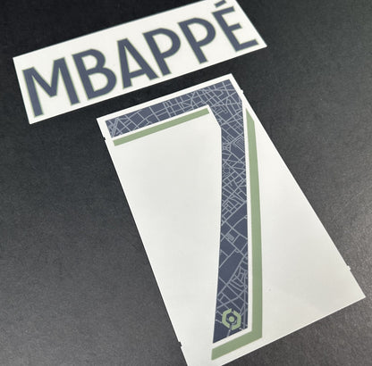 2023 2024 PSG MBAPPE 7 OFFICIAL MONBLASON 4TH PLAYER SIZE NAME SET