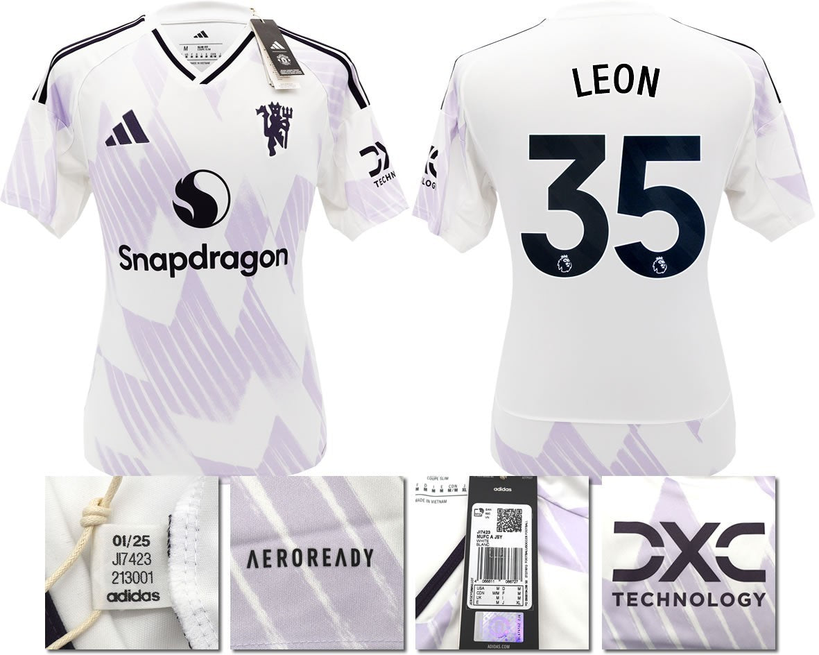 BNWT 2025 2026 MANCHESTER UNITED ADIDAS AWAY SHIRT LEON 35 MEN'S XL