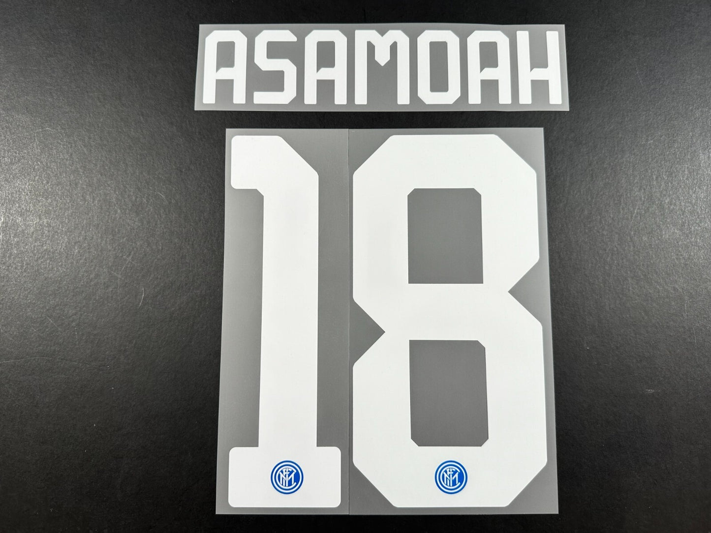 INTER MILAN 2019 2020 ASAMOAH 18 OFFICIAL HOME WHITE PLAYER SIZE NAMESET