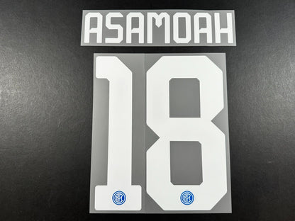 INTER MILAN 2019 2020 ASAMOAH 18 OFFICIAL HOME WHITE PLAYER SIZE NAMESET