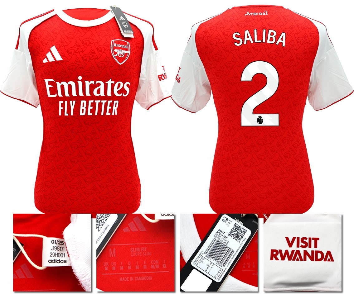 BNWT 2025 2026 ARSENAL ADIDAS HOME SHIRT SALIBA 2 MEN'S SIZES