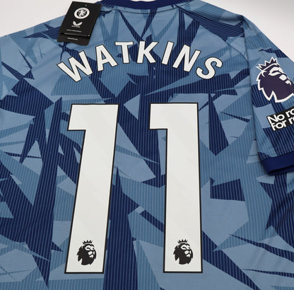 BNWT ASTON VILLA CASTORE AWAY 2023 2024 WATKINS 11 + PATCHES SHIRT MENS SMALL
