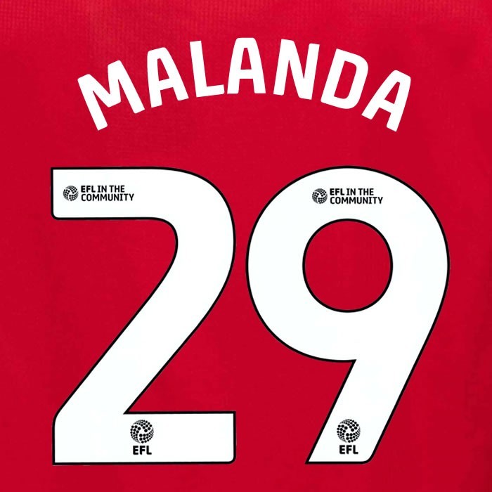 25 26 MIDDLESBROUGH MALANDA 29 OFFICIAL WHITE HOME PLAYER SIZE NAME SET 230MM