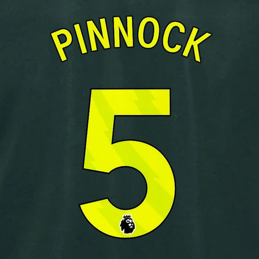 2024 2025 BRENTFORD PINNOCK 5 OFFICIAL YELLOW 3RD PLAYER SIZE NAMESET