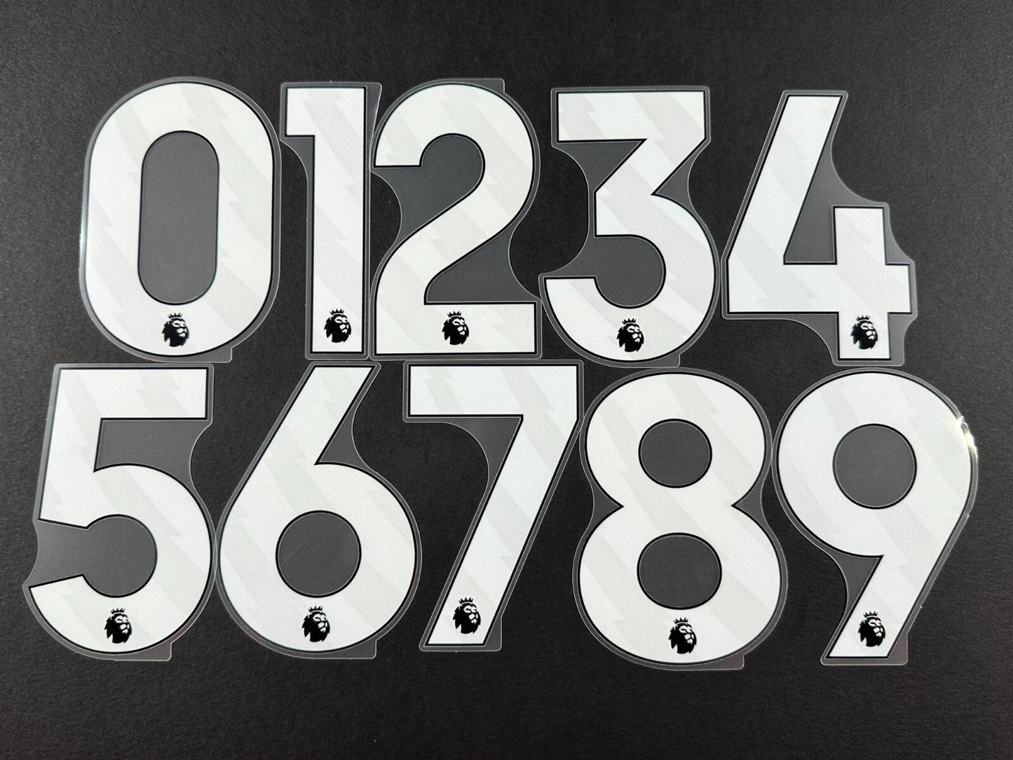 2023 2024 OFFICIAL AVERY DENNISON PREMIER LEAGUE WHITE SHORTS NUMBERS