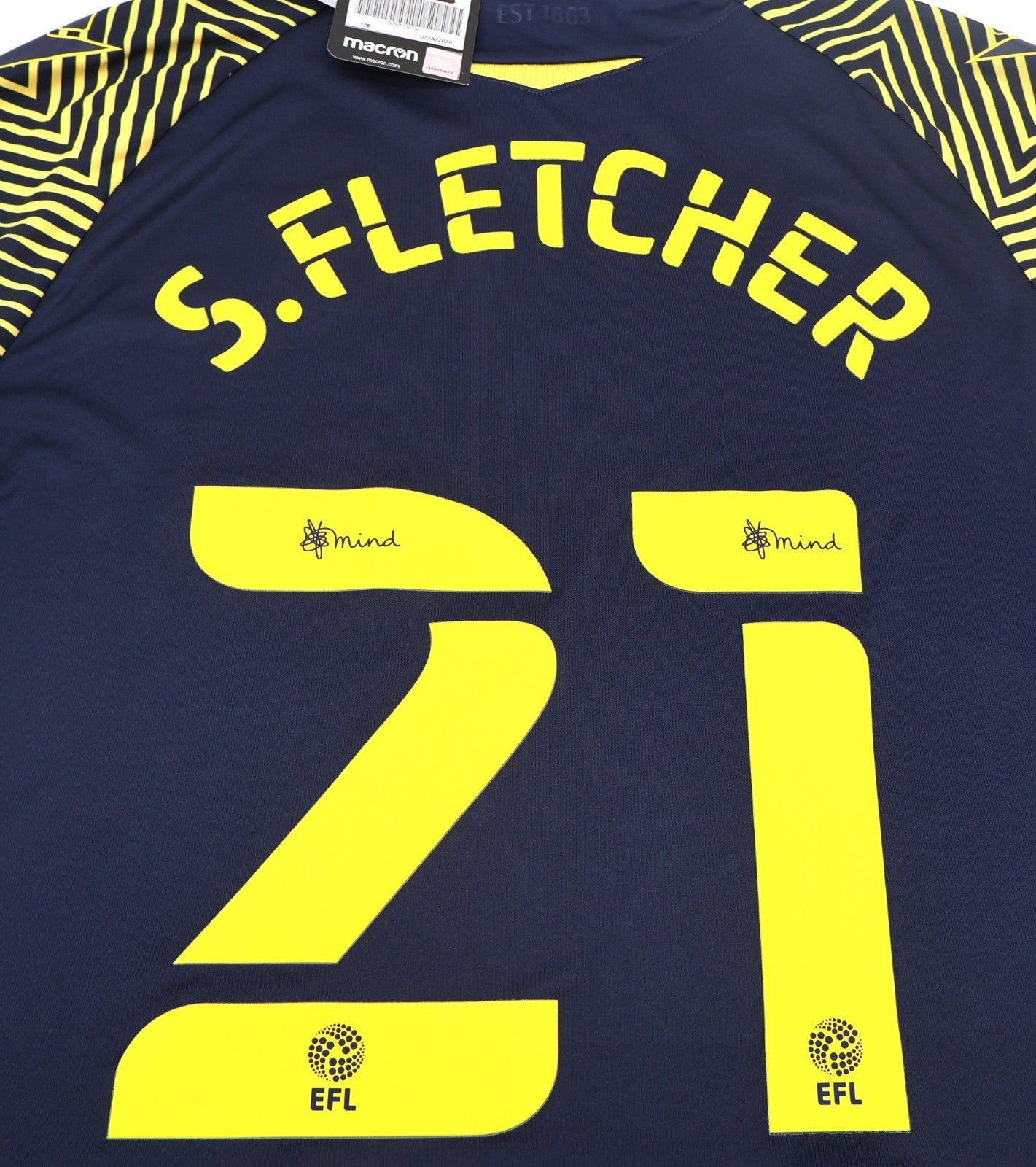 BNWT 2020 2021 STOKE CITY MACRON AWAY SHIRT S. FLETCHER 21 MEN'S MEDIUM