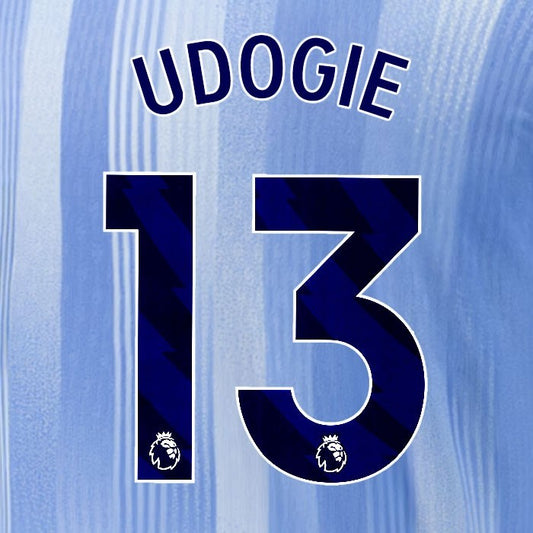2024 2025 TOTTENHAM UDOGIE 13 BLUE AWAY PLAYER SIZE NAME SET