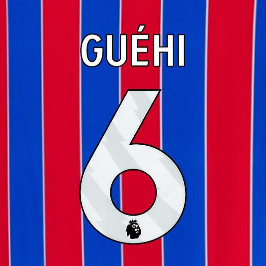 2025 2026 OFFICIAL CRYSTAL PALACE GUEHI 6 WHITE HOME PLAYER SIZE NAMESET