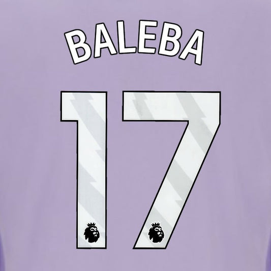 2025 2026 OFFICIAL BRIGHTON BALEBA 17 AWAY WHITE PLAYER SIZE NAMESET