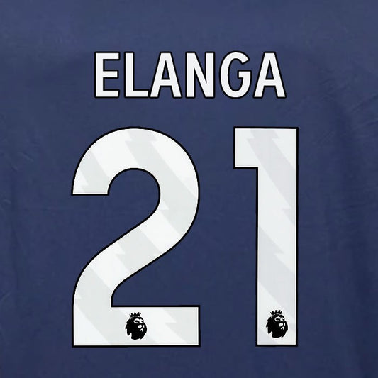 2023 2024 OFFICIAL NOTTINGHAM ELANGA 21 WHITE 3RD PLAYER SIZE NAMESET
