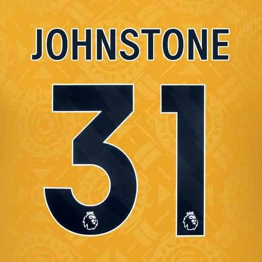 2025 2026 WOLVES HOME BLACK JOHNSTONE 31 OFFICIAL PLAYER SIZE NAMESET