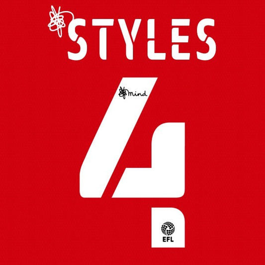 BARNSLEY 2020 2021 OFFICIAL STYLES 4 HOME PLAYER SIZE NAME SET