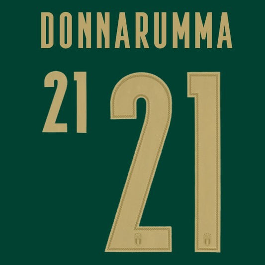 ITALY 2020 2021 OFFICIAL DONNARUMMA 21 (GK) HOME PLAYER SIZE NAMESET 280MM
