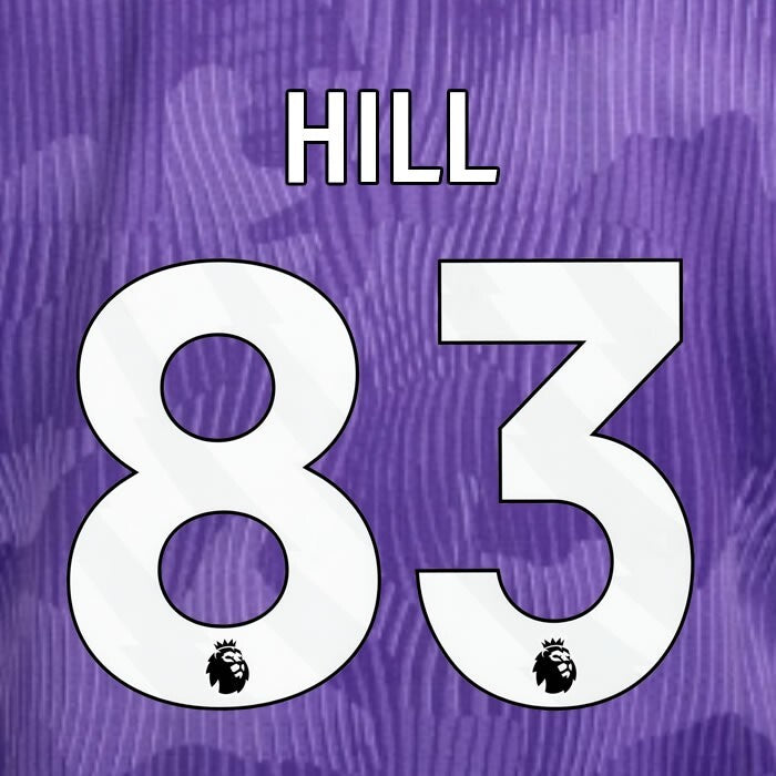 2023 2024 OFFICIAL LIVERPOOL HILL 83 WHITE 3RD PLAYER SIZE NAMESET