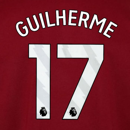 2025 2026 WEST HAM GUILHERME 17 OFFICIAL WHITE HOME PLAYER SIZE NAMESET