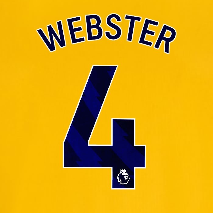 2024 2025 OFFICIAL BRIGHTON WEBSTER 4 AWAY BLUE PLAYER SIZE NAMESET