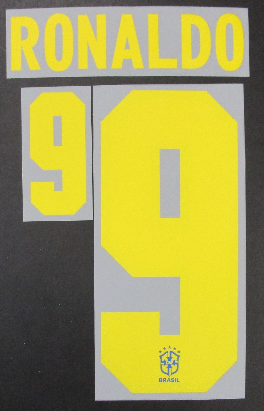 BRAZIL 2020 2021 OFFICIAL RONALDO 9 AWAY PLAYER SIZE NAMESET 260MM