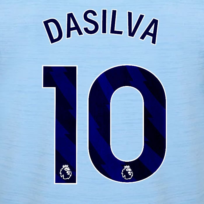 2023 2024 BRENTFORD DASILVA 10 OFFICIAL BLUE AWAY PLAYER SIZE NAMESET