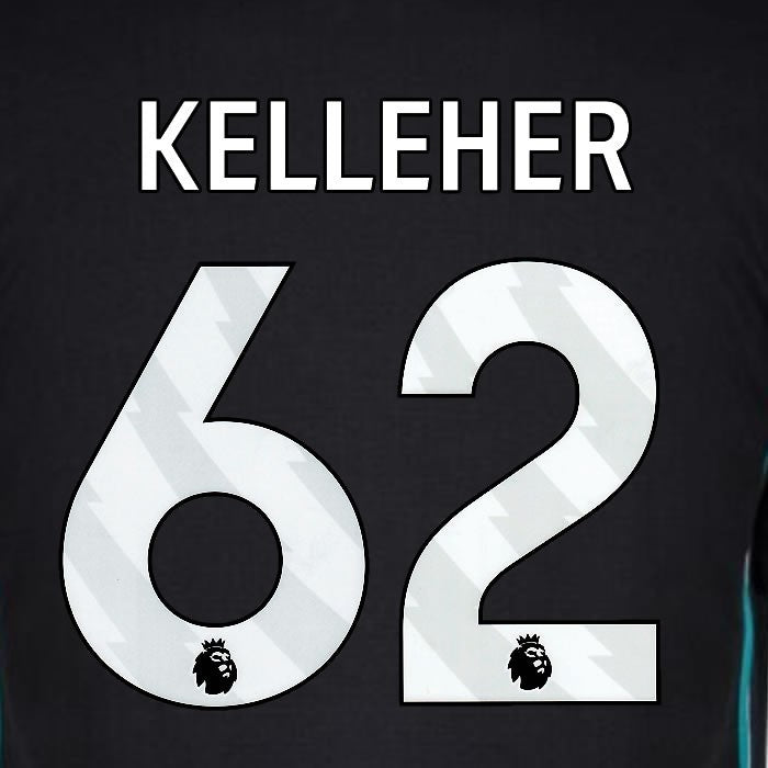 2024 2025 OFFICIAL LIVERPOOL KELLEHER 62 WHITE AWAY PLAYER SIZE NAMESET