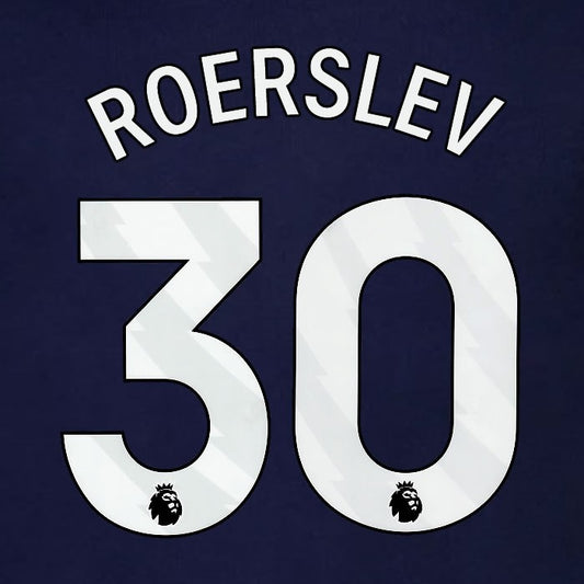 2023 2024 BRENTFORD ROERSLEV 30 OFFICIAL WHITE 3rd PLAYER SIZE NAMESET