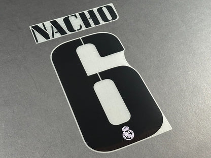 2022 2023 AVERY DENNISON REAL MADRID NACHO 6 HOME PLAYER SIZE NAMESET
