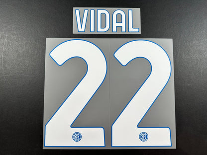 INTER MILAN 2020 2021 VIDAL 22 OFFICIAL HOME WHITE PLAYER SIZE NAMESET