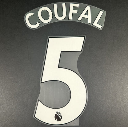 2019 2023 WEST HAM COUFAL 5 OFFICIAL AVERY DENNISON WHITE PLAYER SIZE NAME SET