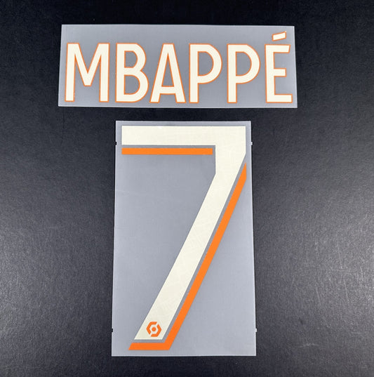 2023 2024 PSG MBAPPE 7 OFFICIAL MONBLASON 3rd THIRD PLAYER SIZE NAME SET