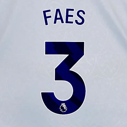 2024 2025 OFFICIAL LEICESTER CITY FAES 3 BLUE 3RD PLAYER SIZE NAME SET