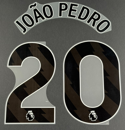 2025 2026 OFFICIAL CHELSEA  JOAO PEDRO 20  BLACK AWAY PLAYER SIZE NAMESET