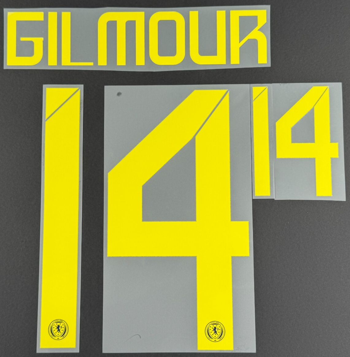 SCOTLAND 2024-2025 OFFICIAL SPORTING ID GILMOUR 14 HOME PLAYER SIZE NAME SET