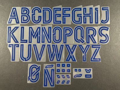 2020 2021 OFFICIAL AVERY DENNISON REAL MADRID HOME AWAY BLUE PLAYER SIZE LETTERS