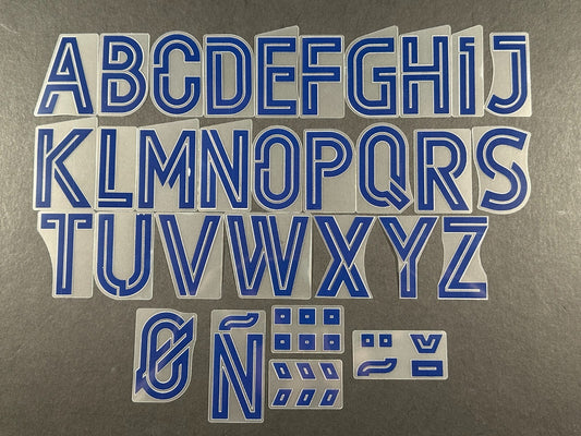 2020 2021 OFFICIAL AVERY DENNISON REAL MADRID HOME AWAY BLUE PLAYER SIZE LETTERS