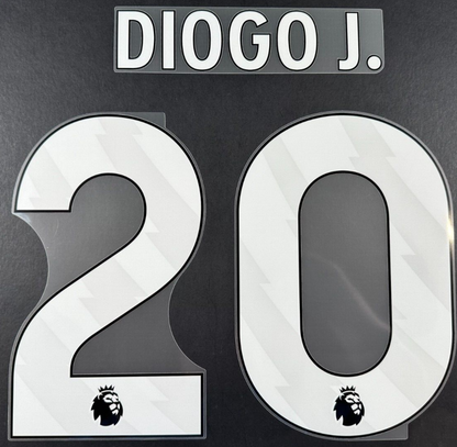 LIVERPOOL 2025/26 DIOGO J. 20 OFFICIAL AVERY DENNISON WHITE PLAYER SIZE NAME SET