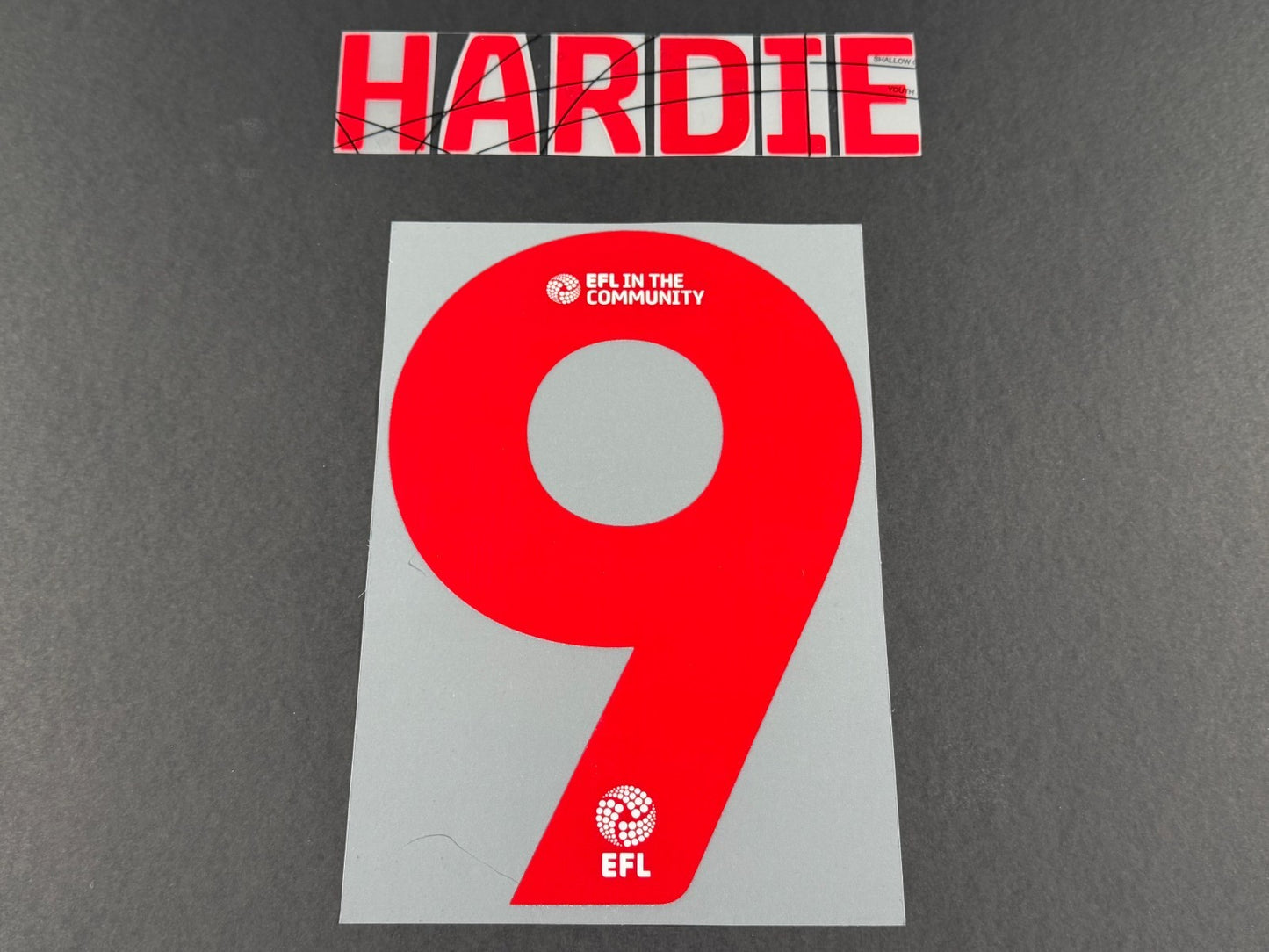2025 2026 WREXHAM A.F.C HARDIE 9 OFFICIAL RED 3RD PLAYER SIZE NAMESET